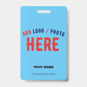 STYLISH MODERN CUSTOM SWAG SKY BLUE BRAND LANYARD ID BADGE