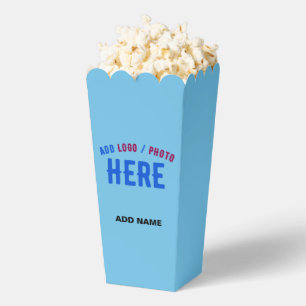 STYLISH MODERN CUSTOM SWAG SKY BLUE BRAND POPCORN FAVOUR BOX