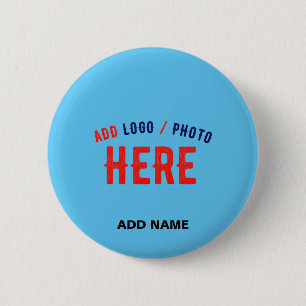 STYLISH MODERN CUSTOM SWAG SKY BLUE VERIFIED BRAND 6 CM ROUND BADGE