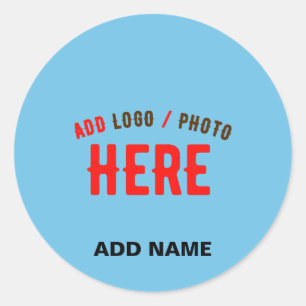 STYLISH MODERN CUSTOM SWAG SKY BLUE VERIFIED BRAND CLASSIC ROUND STICKER