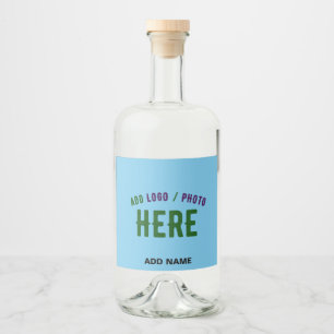 STYLISH MODERN CUSTOM SWAG SKY BLUE VERIFIED BRAND LIQUOR BOTTLE LABEL