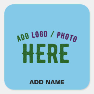 STYLISH MODERN CUSTOM SWAG SKY BLUE VERIFIED BRAND SQUARE STICKER