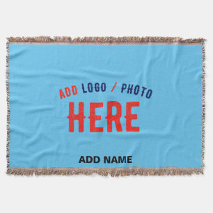 STYLISH MODERN CUSTOM SWAG SKY BLUE VERIFIED BRAND THROW BLANKET