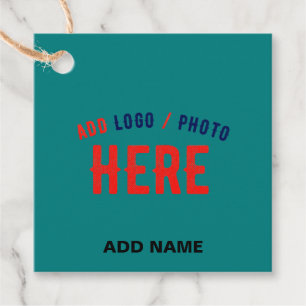 STYLISH MODERN CUSTOM TEAL GREEN VERIFIED BRANDED FAVOUR TAGS