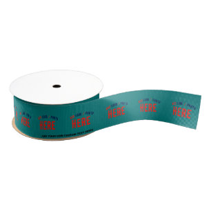 STYLISH MODERN CUSTOM TEAL GREEN VERIFIED BRANDED GROSGRAIN RIBBON