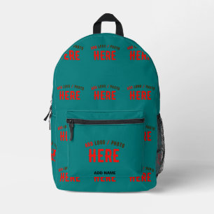 STYLISH MODERN CUSTOM TEAL GREEN VERIFIED BRANDED PRINTED BACKPACK