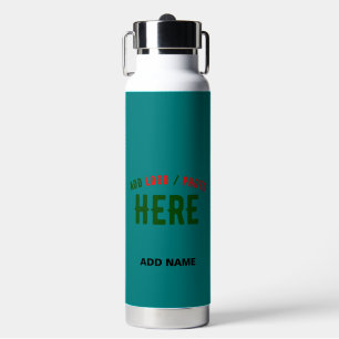 STYLISH MODERN CUSTOM TEAL GREEN VERIFIED BRANDED WATER BOTTLE