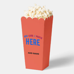 STYLISH MODERN CUSTOM TOMATO RED BRAND POPCORN FAVOUR BOX