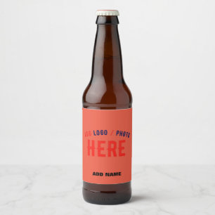 STYLISH MODERN CUSTOM TOMATO RED VERIFIED BRANDED BEER BOTTLE LABEL