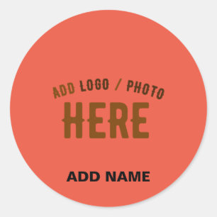 STYLISH MODERN CUSTOM TOMATO RED VERIFIED BRANDED CLASSIC ROUND STICKER