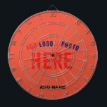 STYLISH MODERN CUSTOM TOMATO RED VERIFIED BRANDED DARTBOARD<br><div class="desc">THIS IS A DESIGN FITTING FOR EVERYONE.YOU CAN CHANGE, RESIZE OR ADD LOGO, PHOTO, TEXT AND COLOURS THE WAY YOU LIKE.THANK YOU.</div>