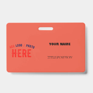 STYLISH MODERN CUSTOM TOMATO RED VERIFIED BRANDED ID BADGE