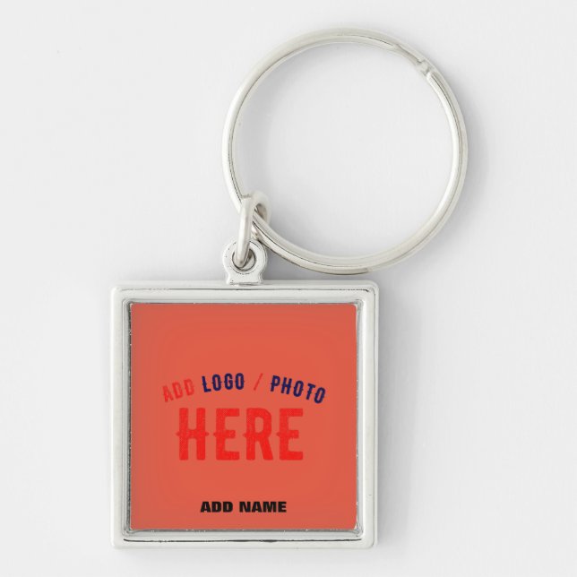 STYLISH MODERN CUSTOM TOMATO RED VERIFIED BRANDED KEY RING (Front)