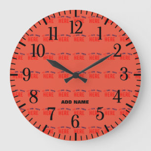 STYLISH MODERN CUSTOM TOMATO RED VERIFIED BRANDED LARGE CLOCK