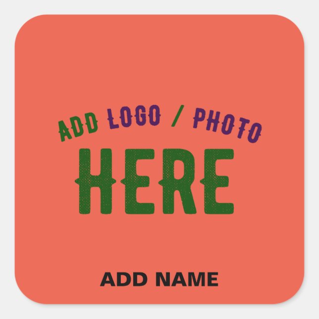 STYLISH MODERN CUSTOM TOMATO RED VERIFIED BRANDED SQUARE STICKER (Front)