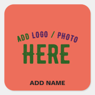 STYLISH MODERN CUSTOM TOMATO RED VERIFIED BRANDED SQUARE STICKER