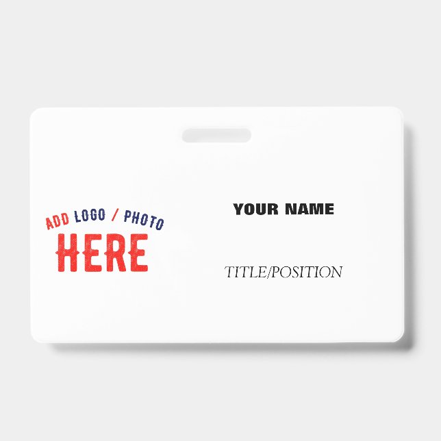 STYLISH MODERN CUSTOM WHITE BRANDED RETRACTABLE ID BADGE (Front)