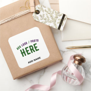 STYLISH MODERN CUSTOM WHITE VERIFIED BRAND GIFTING SQUARE STICKER