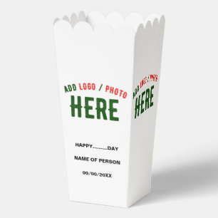 STYLISH MODERN CUSTOM WHITE VERIFIED BRAND POPCORN FAVOUR BOX