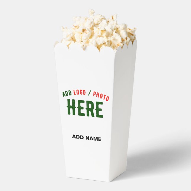 STYLISH MODERN CUSTOM WHITE VERIFIED BRAND POPCORN FAVOUR BOX (Popped)