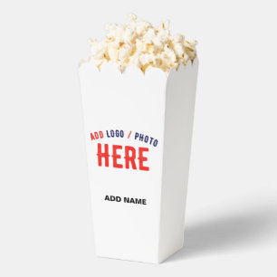 STYLISH MODERN CUSTOM WHITE VERIFIED BRAND POPCORN FAVOUR BOX