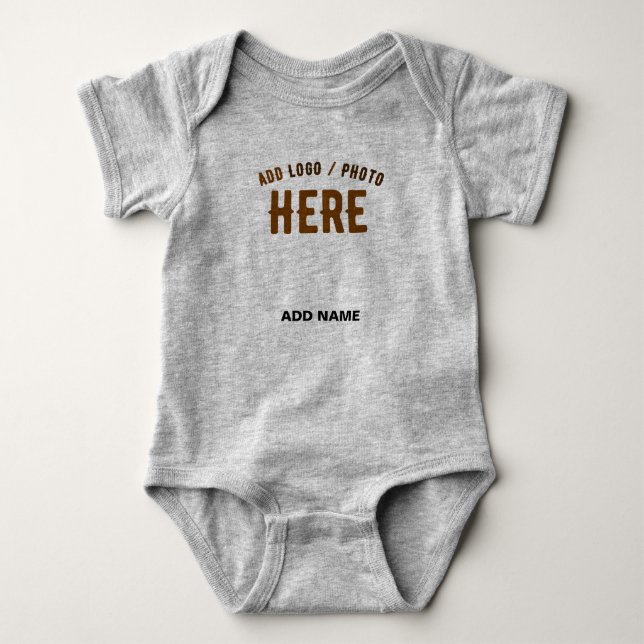 STYLISH MODERN CUSTOMIZABLE ASH VERIFIED BRANDED BABY BODYSUIT (Front)