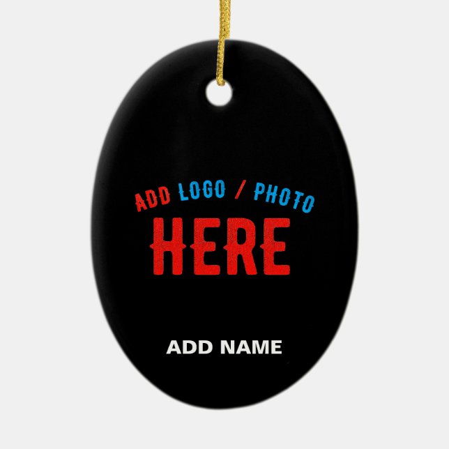 STYLISH MODERN CUSTOMIZABLE BLACK VERIFIED BRAND CERAMIC ORNAMENT (Front)
