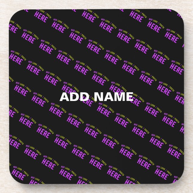 STYLISH MODERN CUSTOMIZABLE BLACK VERIFIED BRAND COASTER (Front)
