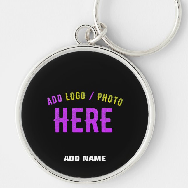 STYLISH MODERN CUSTOMIZABLE BLACK VERIFIED BRAND KEY RING (Front)