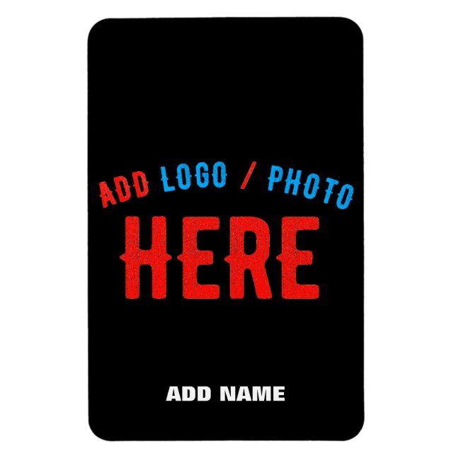 STYLISH MODERN CUSTOMIZABLE BLACK VERIFIED BRAND MAGNET (Vertical)
