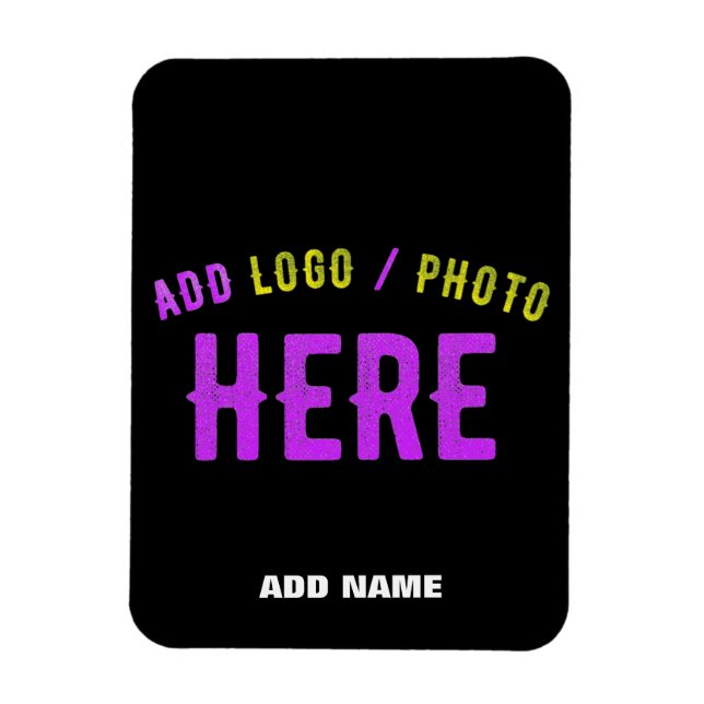STYLISH MODERN CUSTOMIZABLE BLACK VERIFIED BRAND MAGNET (Vertical)
