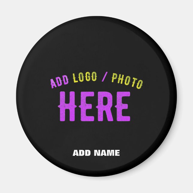 STYLISH MODERN CUSTOMIZABLE BLACK VERIFIED BRAND MAGNET (Front)