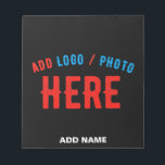 STYLISH MODERN CUSTOMIZABLE BLACK VERIFIED BRAND NOTEPAD<br><div class="desc">THIS IS A DESIGN FITTING FOR EVERYONE.YOU CAN CHANGE, RESIZE OR ADD LOGO, PHOTO, TEXT AND COLOURS THE WAY YOU LIKE.THANK YOU.</div>