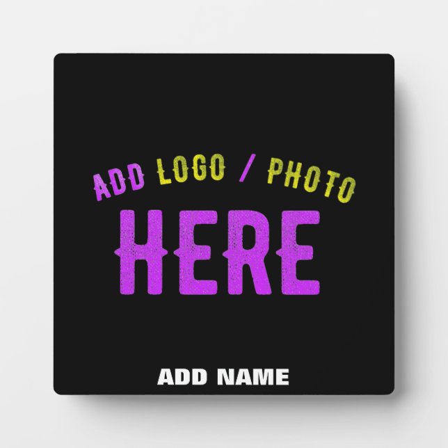 STYLISH MODERN CUSTOMIZABLE BLACK VERIFIED BRAND PLAQUE (Front)