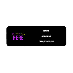 STYLISH MODERN CUSTOMIZABLE BLACK VERIFIED BRAND RETURN ADDRESS LABEL