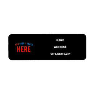 STYLISH MODERN CUSTOMIZABLE BLACK VERIFIED BRAND RETURN ADDRESS LABEL