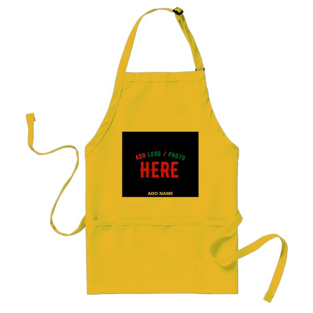 STYLISH MODERN CUSTOMIZABLE BLACK VERIFIED BRAND STANDARD APRON (Front)