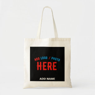 STYLISH MODERN CUSTOMIZABLE BLACK VERIFIED BRAND TOTE BAG