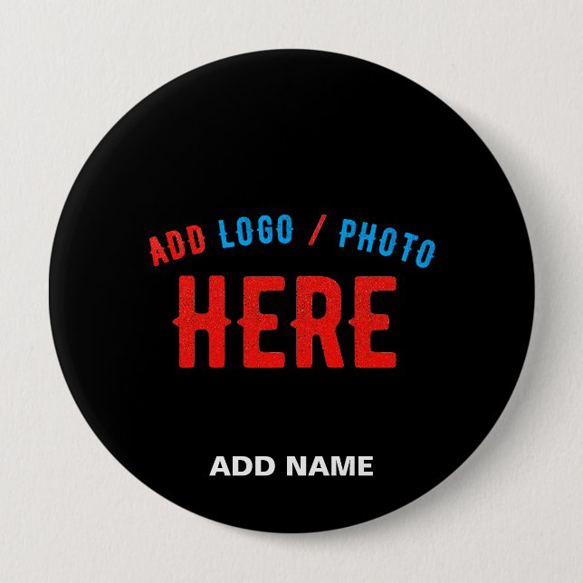 STYLISH MODERN CUSTOMIZABLE BLACK VERIFIED BRANDED 10 CM ROUND BADGE (Front)