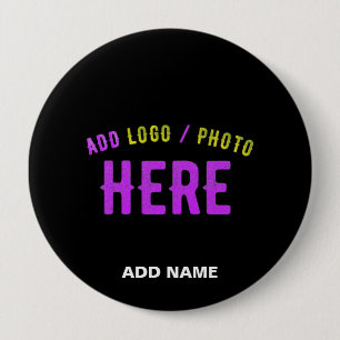 STYLISH MODERN CUSTOMIZABLE BLACK VERIFIED BRANDED 10 CM ROUND BADGE