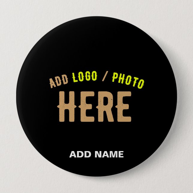 STYLISH MODERN CUSTOMIZABLE BLACK VERIFIED BRANDED 10 CM ROUND BADGE (Front)