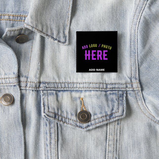 STYLISH MODERN CUSTOMIZABLE BLACK VERIFIED BRANDED 15 CM SQUARE BADGE (In Situ)