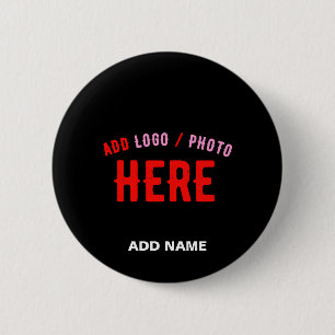 STYLISH MODERN CUSTOMIZABLE BLACK VERIFIED BRANDED 6 CM ROUND BADGE