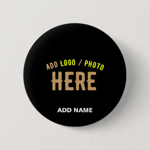 STYLISH MODERN CUSTOMIZABLE BLACK VERIFIED BRANDED 6 CM ROUND BADGE