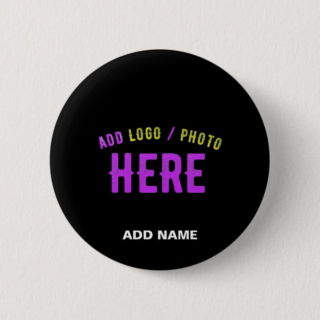 STYLISH MODERN CUSTOMIZABLE BLACK VERIFIED BRANDED 6 CM ROUND BADGE (Front)