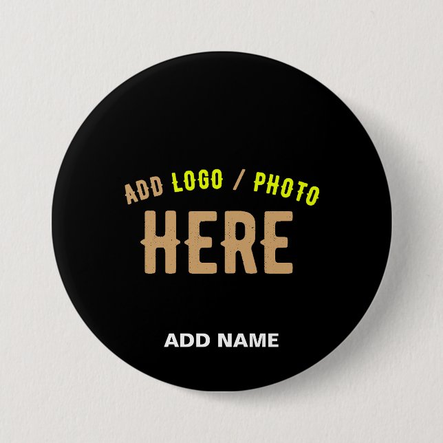 STYLISH MODERN CUSTOMIZABLE BLACK VERIFIED BRANDED 7.5 CM ROUND BADGE (Front)