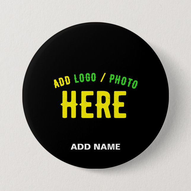 STYLISH MODERN CUSTOMIZABLE BLACK VERIFIED BRANDED 7.5 CM ROUND BADGE (Front)