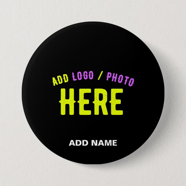 STYLISH MODERN CUSTOMIZABLE BLACK VERIFIED BRANDED 7.5 CM ROUND BADGE (Front)