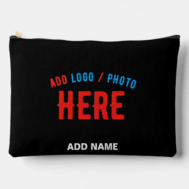 STYLISH MODERN CUSTOMIZABLE BLACK VERIFIED BRANDED ACCESSORY POUCH (Front)