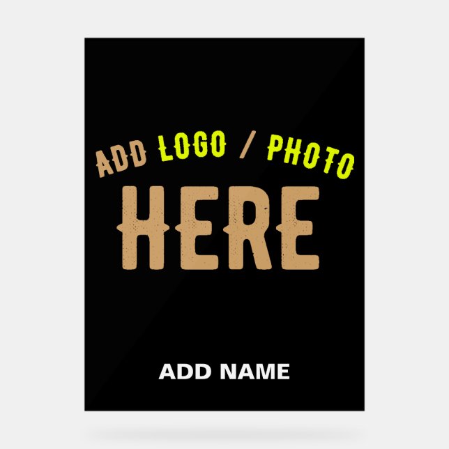 STYLISH MODERN CUSTOMIZABLE BLACK VERIFIED BRANDED ACRYLIC SIGN (Front)